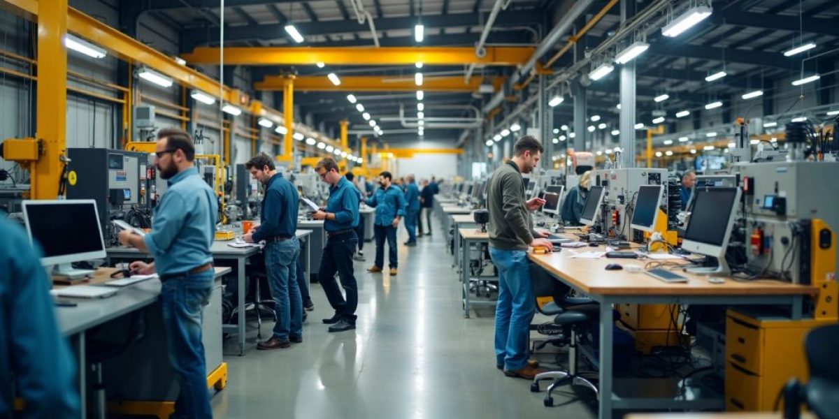 Nashville manufacturing facility with advanced machinery and teamwork.